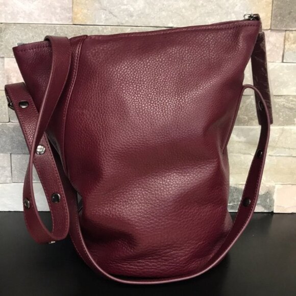 Christopher Kon Bucket Wine Leather Bag - Picture 6 of 10